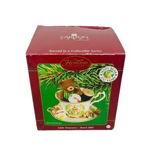 Carlton Cards Heirloom ornaments little treasures 2002 bear in a teacup